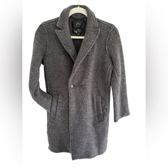 J. Crew charcoal gray 100% Wool Coat - Picture 3 of 8